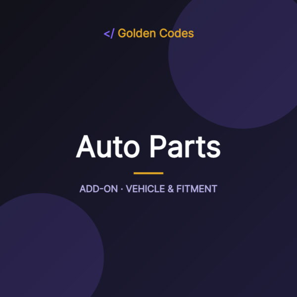 Auto Parts — GoldenCodes
