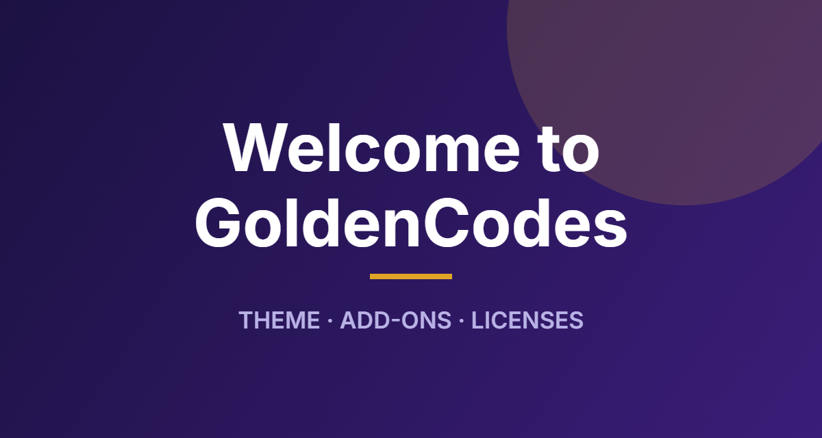 Welcome to GoldenCodes